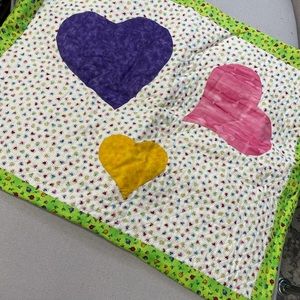 Hand-made quilted pillow sham. 28” wide by 21 1/2” tall.